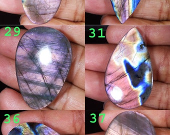 Natural Purple Labradorite Gemstone | Mix Cabochon Labradorite Stone | Loose Labradorite Gemstone | Jewelry Making | Gemstone For Pendant |