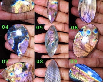 Natural Purple Labradorite Gemstone | Mix Cabochon Labradorite Stone | Loose Labradorite Gemstone | Jewelry Making | Gemstone For Pendant |