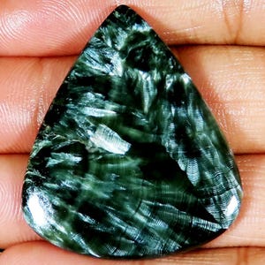 Natürlicher Seraphinit Edelstein | Mix Cabochon Seraphinit Stein | Loser Seraphinit Edelstein | Schmuckherstellung | Edelstein Für Anhänger | BL-173