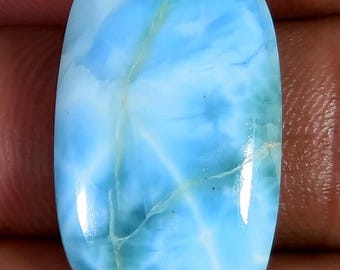 Sky Blue Larimar Cabochon: Natural Loose Gemstone for Jewelry ,(BL-1235)