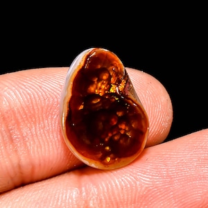 Natural Mexican Fire Agate Gemstone | Fancy Cabochon Fire Agate Stone | Loose Fire Agate Gemstone | Gemstone For Jewelry Making | JKB-912