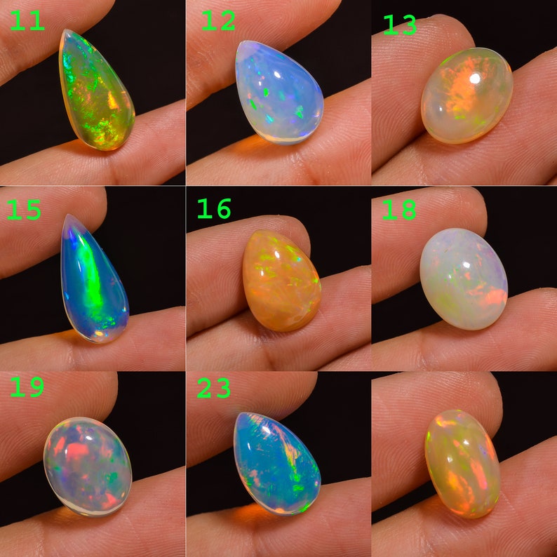 Natural Ethiopian Opal Gemstone Mix Cabochon Ethiopian Opal Stone Loose Ethiopian Opal Gemstone Jewelry Making Gemstone For Pendant image 1