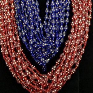 Vintage Glass Beads From Afghanistan Strand 17&quot; 10-11mm / Jewelry Supplies / Egyptian Style Beads / Opaque Glass Beads