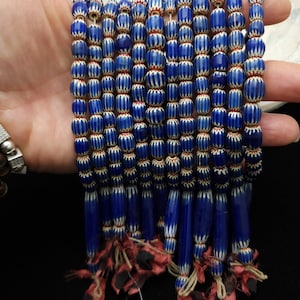 Cuentas Chevron multicapa de Java Indonesia /7-10 mm x 7-8 mm Strand 8&quot;+ Pulgadas 24-29 Cuentas / Vintage / Suministros para hacer joyas.