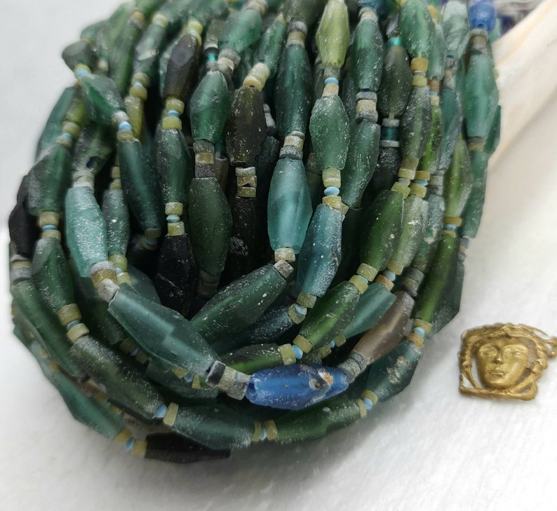 100% Genuine Ancient Roman Glass / Roman Glass Diamond-Shaped Beads Long 12mm -20mm + / Afghan Beads / Jewelry Making Supplies. image 6