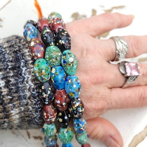 Thailand Diamond Shaped Mosaic Glass Beads/ Strand With 12 Beads14-17mm/ Thailand Beads / Indonesia / Lampwork Beads/Jewelery Supplies. image 5