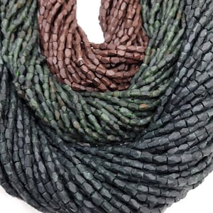 Jade Afghani 4-5mm / Genuine Faceted Natural Stone Heishi Beads From Afghanistan Full Strand15 &quot;Inch / Jewelry Supplies.