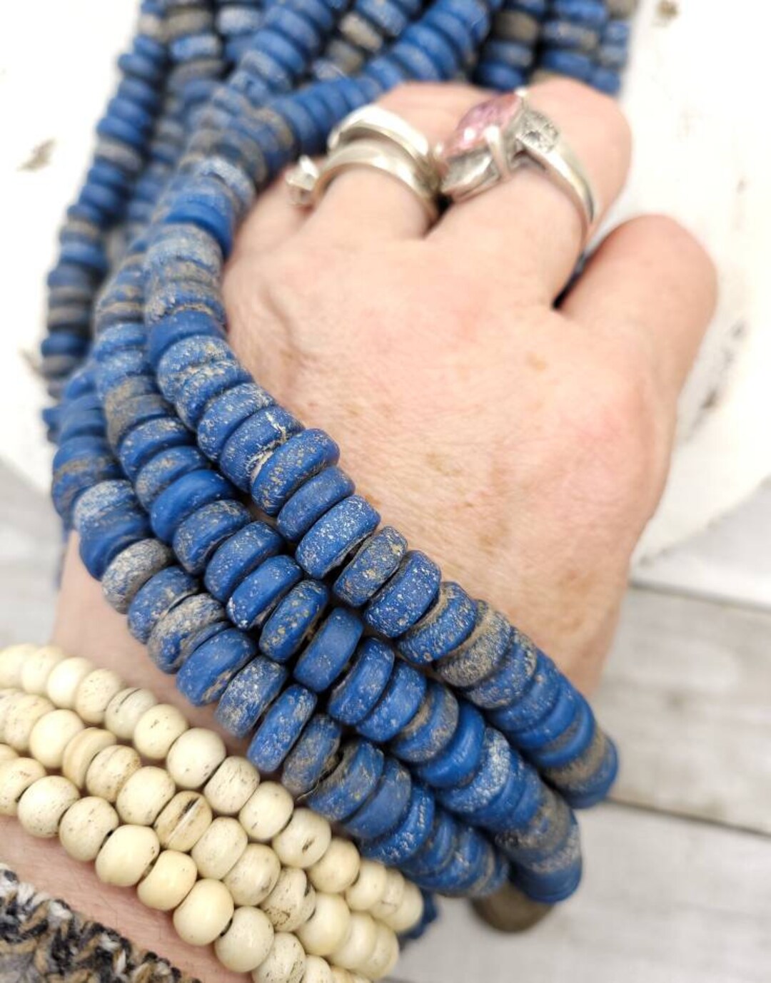 Java Glass Beads With Rustic Accent Option to Choose 9-10mm or 10-12mm ...