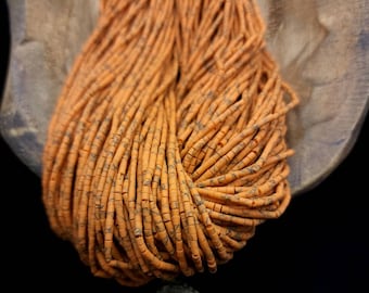 Orange Heishi Beads From Afghanistan /  Strand 12-13" Inches Long  150+ Beads 2mm  / Jewelry Supplies.
