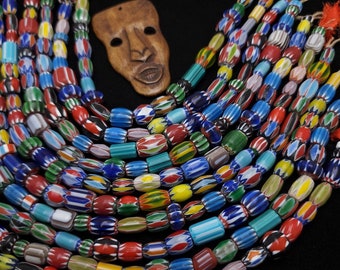 Chevron Multi-Layer Beads / Mixed Sizes & Colors 6-14mm 30 Beads Per Strand / Jewelry Supplies.