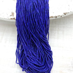 Beautiful Lapis Lazuli Heishi Tiny Beads 1mm Strand 14-15&quot;  Long / Afghanistan Beads / Jewelry Supplies/ Handmade Beads / Unusual.