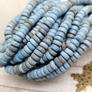 Glass Beads With Rustic And Old Accent 8-10mm Strand 10&quot; Long From Java Indonesian / Jewelry Making Supplies / Craft.