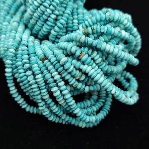 Beautiful Turquoise Beads 100% Natural Genuine Saucer Shaped Strand 14-15" 300+ Beads 2mm+ Or 1.5mm / Jewelry Supplies / Afghan Beads