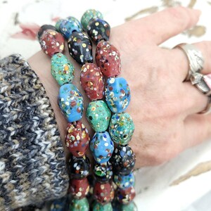 Thailand Diamond Shaped Mosaic Glass Beads/ Strand With 12 Beads14-17mm/ Thailand Beads / Indonesia / Lampwork Beads/Jewelery Supplies. image 3