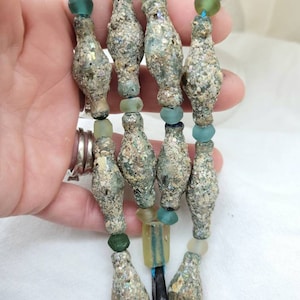 Verre romain très ancien / Prix pour une pièce / Découvert lors de fouilles dans le Sahara / Fournitures de bijoux / Difficile à trouver.