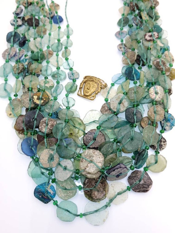 Roman Glass Beads 14-15" From Ancient Rome Lots Of Patina The Glass Speaks For Itself Of Its Age Over 2,000 Years Old, Authentic Genuine