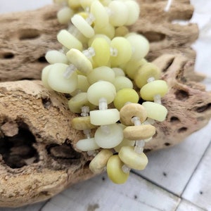 Natural Lemon Calcite Not Dyed/Genuine Calcite Disc Beads From Afghanistan / Choose Strand Length 7 &quot;Or 14&quot; 9-10mm x 4-5mm/Jewelry Supplies.