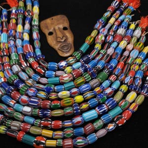 Chevron Multi-Layer Beads / Mixed Sizes & Colors 6-14mm 30 Beads Per Strand / Jewelry Supplies.
