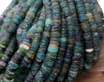 Beautiful Large Authentic Genuine 100% Ancient Roman Glass Shaped Discs / Choose Strand Length 7" or 14" 8-9 Or 10mm / Jewelry Supplies.