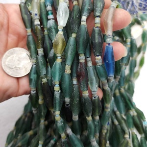 100% Genuine Ancient Roman Glass / Roman Glass Diamond-Shaped Beads Long 12mm -20mm + / Afghan Beads / Jewelry Making Supplies. image 2
