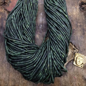Heishi Natural Tube Shaped  Jade Beads Strand 12-13&quot; Option to Choose 1.5-2mm or 2-3mm / Natual Beads Jade Afghanistan / Jewelry Supplies.
