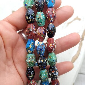 Thailand Diamond Shaped Mosaic Glass Beads/ Strand With 12 Beads14-17mm/ Thailand Beads / Indonesia / Lampwork Beads/Jewelery Supplies. image 6