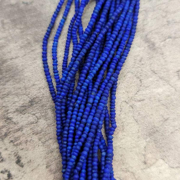 1+mm High Quality Natural Tiny Heishi Lapis Lazuli Saucer Shaped Beads / Jewelry Supplies / Beautiful Beads From Afghanistan / Heisi Beads.