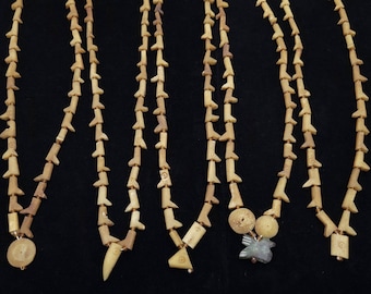 Ancient Bone Beads Discovery From Afghanistan, Long Necklace 8-9" 10-15mm, Carbed Bone Beads, Vintage, Jewelry Supplies.