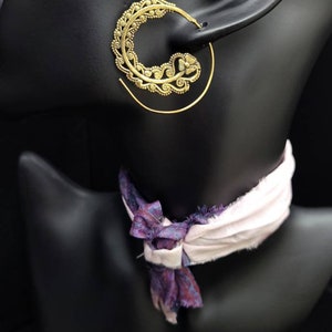 Beautiful Unusual Earrings Made Of Hypoallergenic Solid Brass / Indian Jewelry /  Handmade Jewelry/ Spiral Earrings.