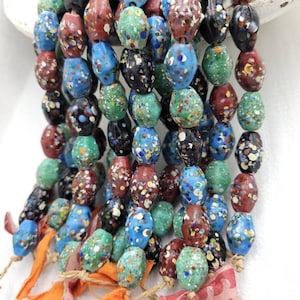 Thailand Diamond Shaped Mosaic Glass Beads/ Strand With 12 Beads14-17mm/ Thailand Beads / Indonesia / Lampwork Beads/Jewelery Supplies. image 1