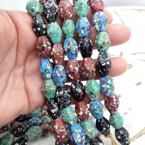 Thailand Diamond Shaped Mosaic Glass Beads/ Strand With 12 Beads14-17mm/ Thailand Beads / Indonesia / Lampwork Beads/Jewelery Supplies. image 7