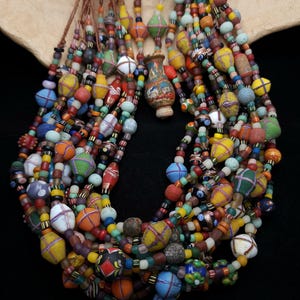 Large Variety of Funny Indonesian Beads and Colorful Beads, Full Strand 17-18" 6-25mm, Jewelry Making Supplies, Java, Indonesia, Thai Beads.