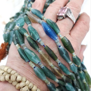 100% Genuine Ancient Roman Glass / Roman Glass Diamond-Shaped Beads Long 12mm -20mm + / Afghan Beads / Jewelry Making Supplies. image 4