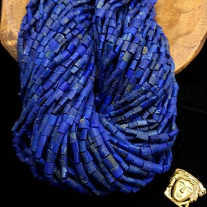 Beautifull Genuine Lapislázuli From Afghanistan Full Strand 15&quot; 5mmx5-6mm 67-72 Beads /Jewelry Supplies.