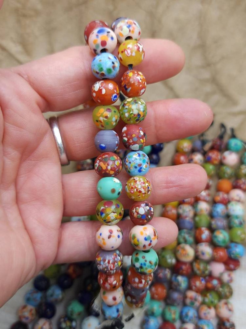 Beautiful Colorful Glass Beads / Indonesian Beads / Fun Beads Etsy