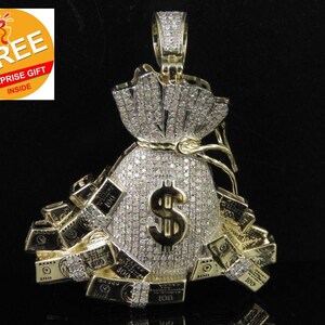 Ciondolo a forma di borsa da un dollaro, ciondolo fai da te con ciondolo scintillante, collana alla moda, ciondolo di lusso, ciondolo in contanti, elegante, unico, conveniente