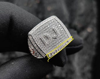 Men's 14k White Gold Over 925 silver ring, fully iced out ring, 2 Ct Moissanite/ Diamond VVS1 tester pass jewelry, Christmas Gift jewelry
