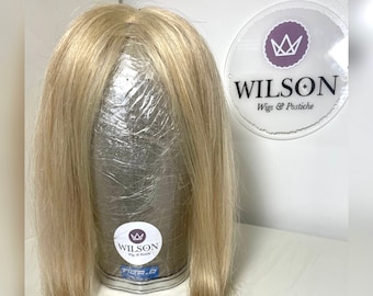 12-14” Topper - Ash blonde human hair // Clip in hair topper, Thinning hair, Real hair loss solutions, Lace front, Bespoke wigs, Natural wig