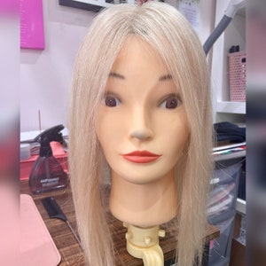 12インチ トッパー - ブリーチブロンド ミックス人毛 // クリップイン ヘア トッパー、薄毛、本物の抜け毛対策、レースフロント ウィッグ、オーダーメイド ウィッグ