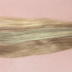 14-16” トッパー - ハニーブロンドの人毛 // クリップインヘアトッパー、薄毛、本物の抜け毛対策、レースフロント、オーダーメイドウィッグ、ナチュラル