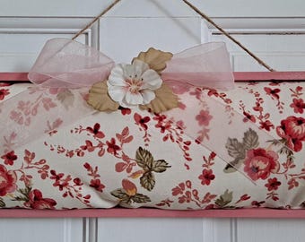 Coral Floral Fabric Wall Hanging