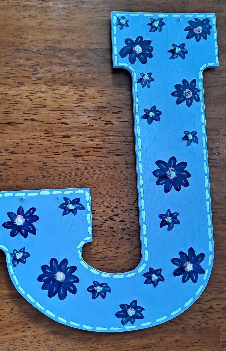 Large Hand Painted Wood Letters G, J, W - Etsy, image size:900x1400