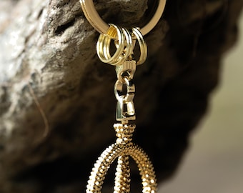 Original OEM Mercedes Benz | Keychain Logo Star Emblem Batch | gold | with original Preciosa crystals | icy tuning