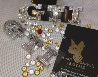 Emblema original OEM Volkswagen / GTI Golf Polo Up! con cristales Preciosa® originales Iced Out Id4 Tiguan VW Id5