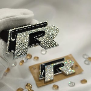 Original OEM Volkswagen | Rline Golf R Logo Emblem Batch front grille or rear trunk | with original Preciosa crystals | tuning vwtuning VW