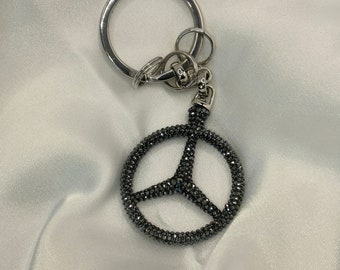 Original OEM Mercedes Benz | Keychain Keyring Logo Star Emblem Batch | Black or Color | with original Swarovski® or Preciosa® crystals | icy
