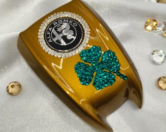 Original OEM Alfa Romeo | Key fob Key cover Key case (custom colors) | refined with Preciosa crystals Giulia Stelvio Giulietta Tonale