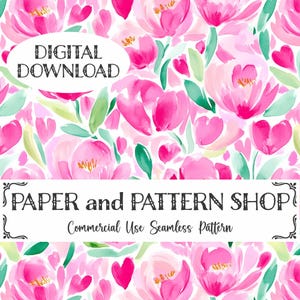 Preppy Summer Watercolor Seamless Pattern, Preppy Floral seamless file, Bright Rainbow Floral seamless,Summer Watercolor floral seamless