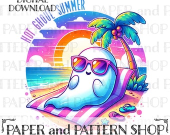 Hot Ghoul Summer PNG, Summer Ghost PNG, Just Chillin PNG, Sarcastic Skeleton clipart, Summerween png, Sassy Skeleton png,Summerween seamless