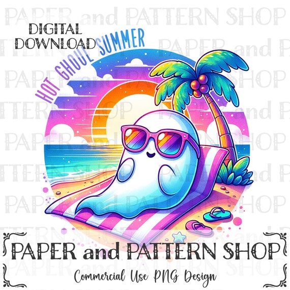 Hot Ghoul Summer PNG, Summer Ghost PNG, Just Chillin PNG, Sarcastic Skeleton clipart, Summerween png, Sassy Skeleton png,Summerween seamless